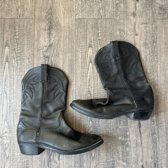Durango Men’s Oiled Black Leather Boots- Size 9 - Picture 1 of 5